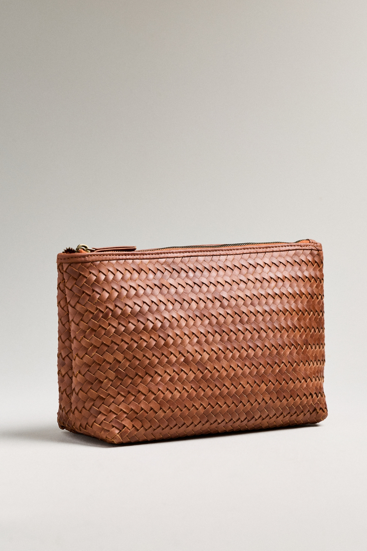 Bembien Woven Leather Zip Pouch