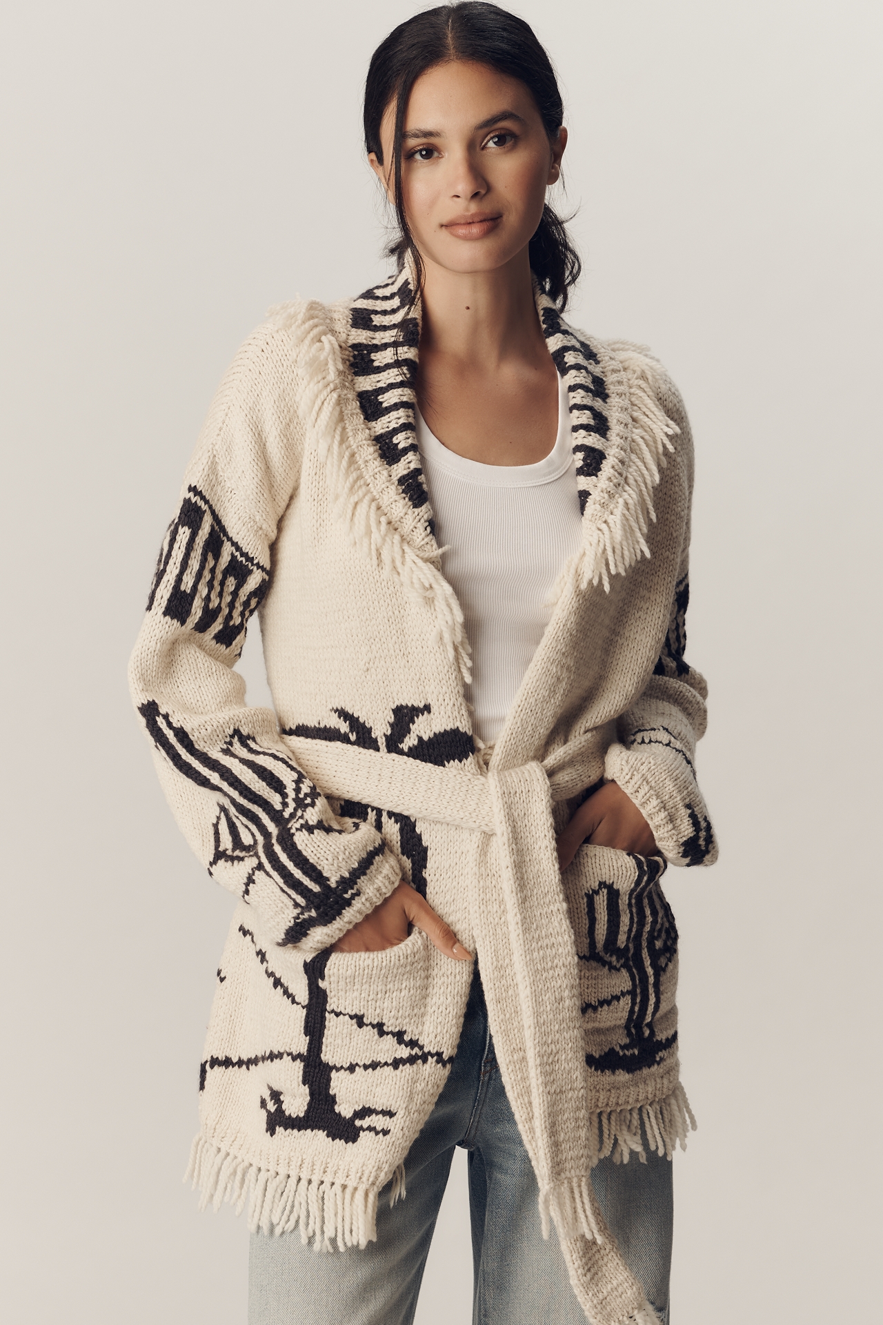 Frantic Las Palmas Fringe Cardigan Sweater