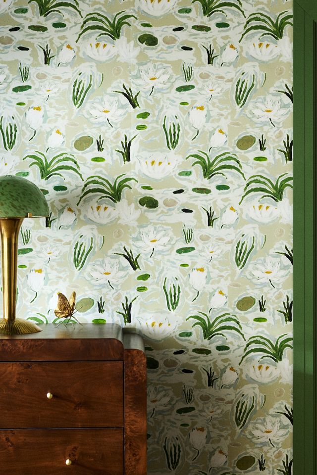 Waterlilies Floral Peel-and-Stick Wallpaper #1