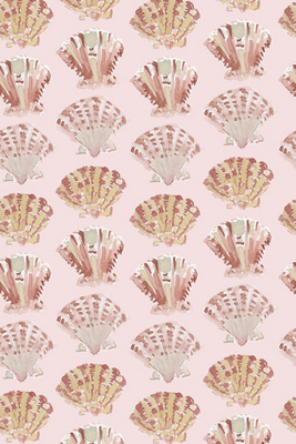 Anthropologie Scallops Blush Geometric Peel-and-stick Wallpaper In Pink
