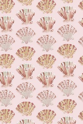 Scallops Blush Coastal Peel-and-Stick Wallpaper
