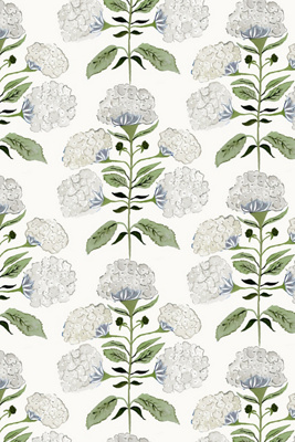 Anthropologie Hydrangea Bloom Floral Peel-and-stick Wallpaper In Multi