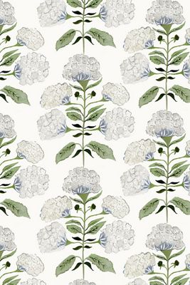 Hydrangea Bloom Floral Peel-and-Stick Wallpaper