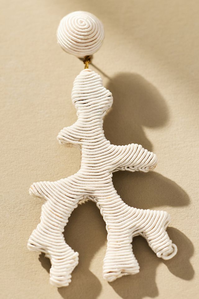 Suzanna Dai Seychelles Silk Coral Drop Earrings #1