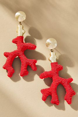 Suzanna Dai Seychelles Silk Coral Drop Earrings