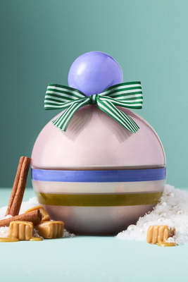 Anthropologie Modern Ornament Gourmand Caramel Spice Wonderland Glass Candle In Multi