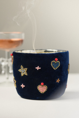 Anthropologie Velvet Icon Woody Fresh Balsam & Cedarwood Glass Candle In Multi