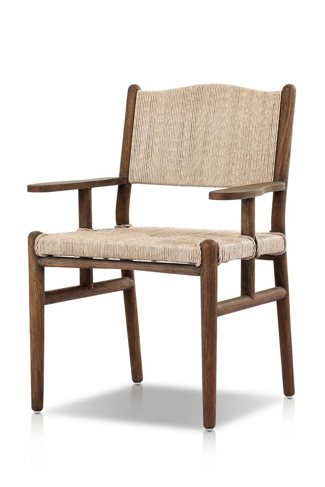 Herrin Woven Teak Outdoor Dining Armchair #1