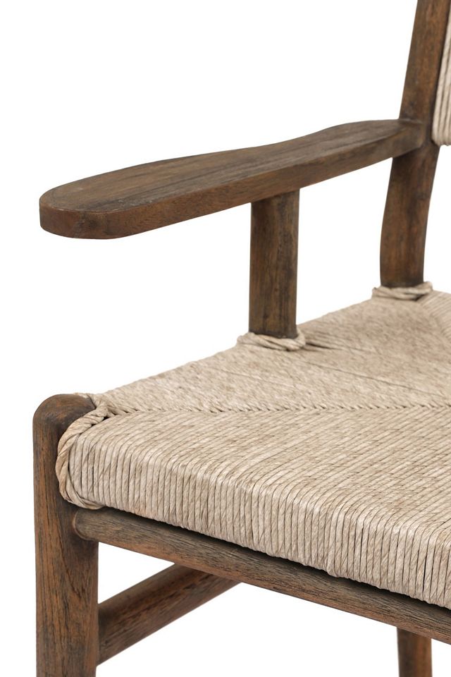 Herrin Woven Teak Outdoor Dining Armchair #4