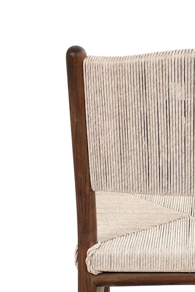 Herrin Woven Teak Outdoor Dining Chair #4