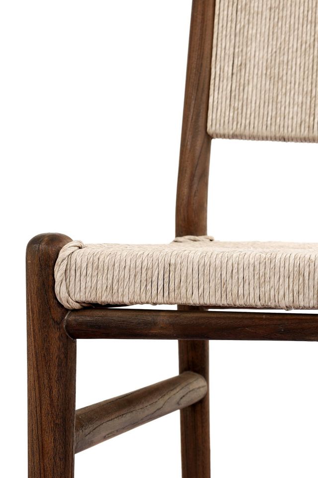 Herrin Woven Teak Outdoor Dining Chair #5