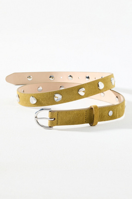 Rag & Bone Brynn Studded Suede Belt In Green