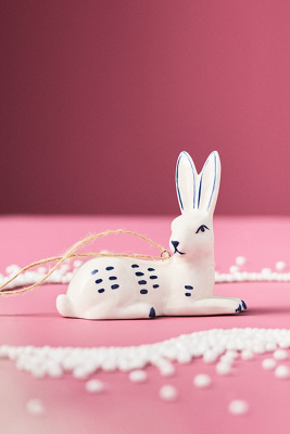 Anthropologie Cottage Animal Ornament In White