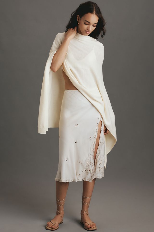 Lightweight Asymmetric Knit Poncho #2