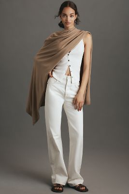 By Anthropologie Lightweight Asymmetric Knit Poncho
