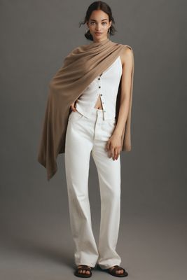 Lightweight Asymmetric Knit Poncho