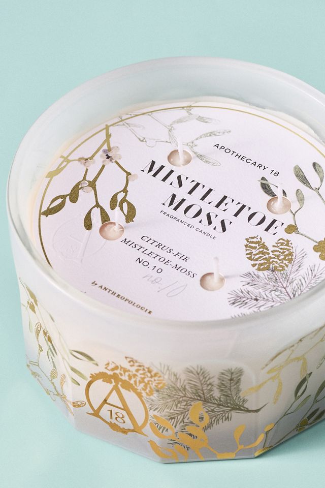 Apothecary 18 Fresh Mistletoe & Moss Low Wide Glass Candle #2