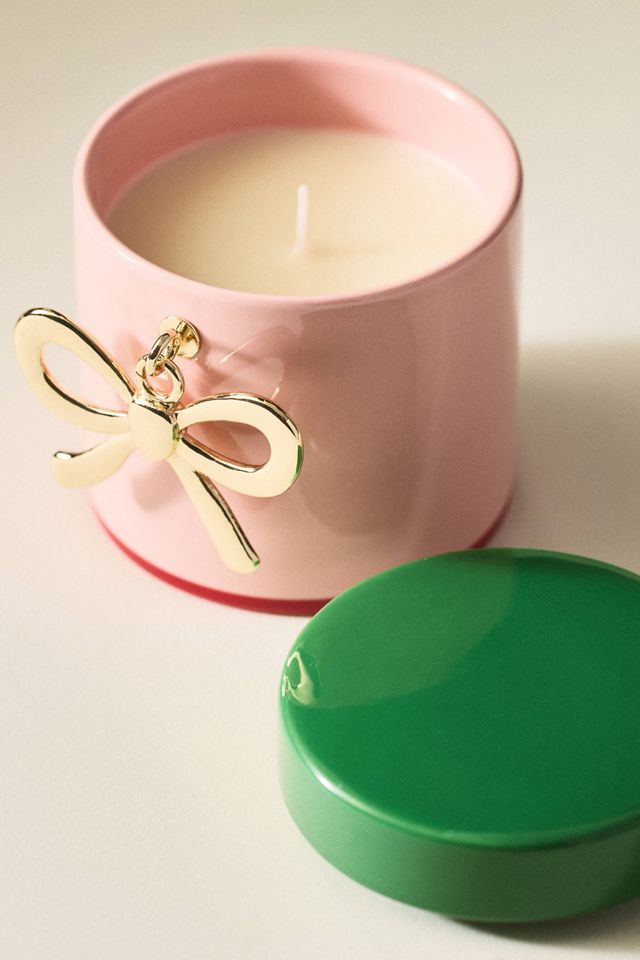 Bow Charm Woody Vanilla Bean & Balsam Ceramic Candle #1