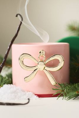 Bow Charm Woody Vanilla Bean & Balsam Ceramic Candle