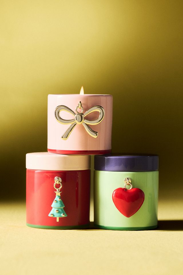 Heart Charm Fresh Mistletoe & Moss Ceramic Candle #3