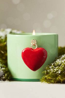 Heart Charm Fresh Mistletoe & Moss Ceramic Candle