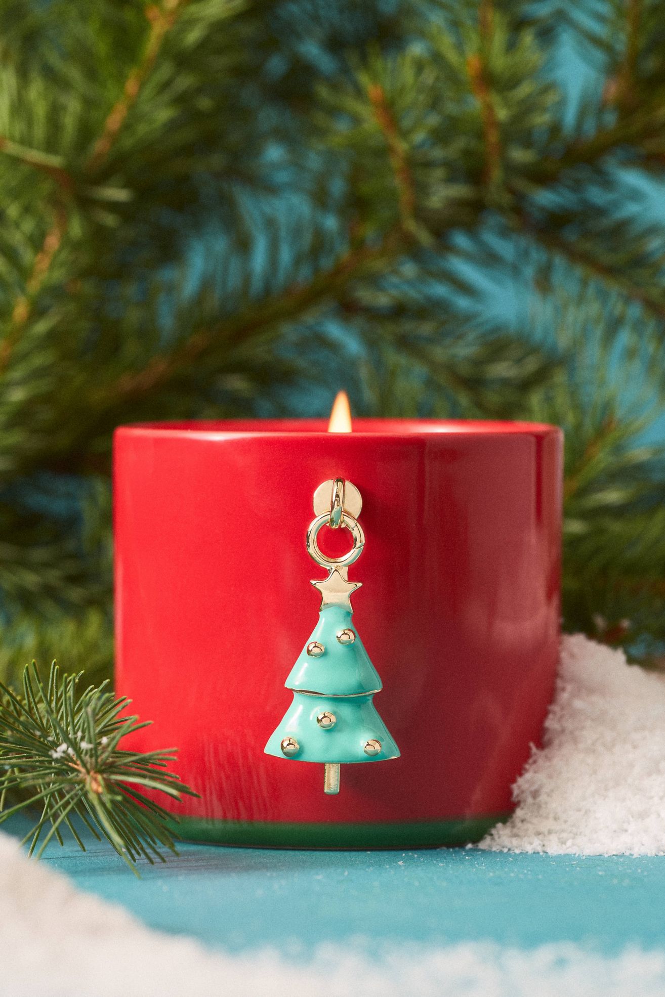 Christmas Tree Charm Woody Fresh Balsam & Cedarwood Ceramic Candle - Fresh Balsam & Cedarwood, Standard, S