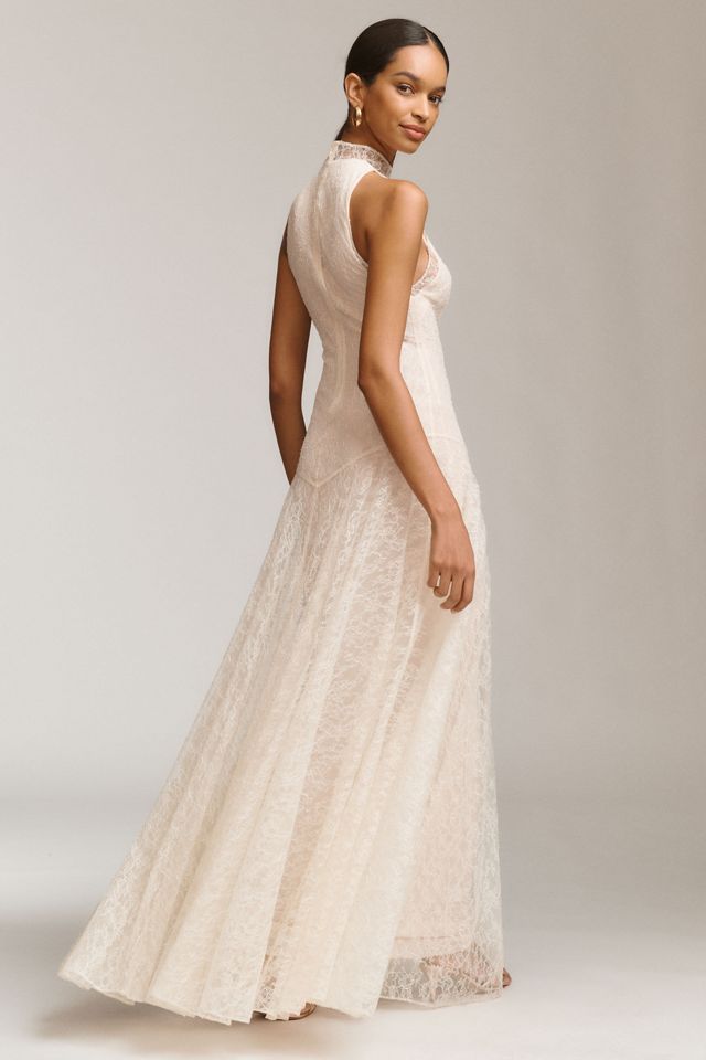 De La Vali Foehn High-Neck Lace Maxi Dress #1