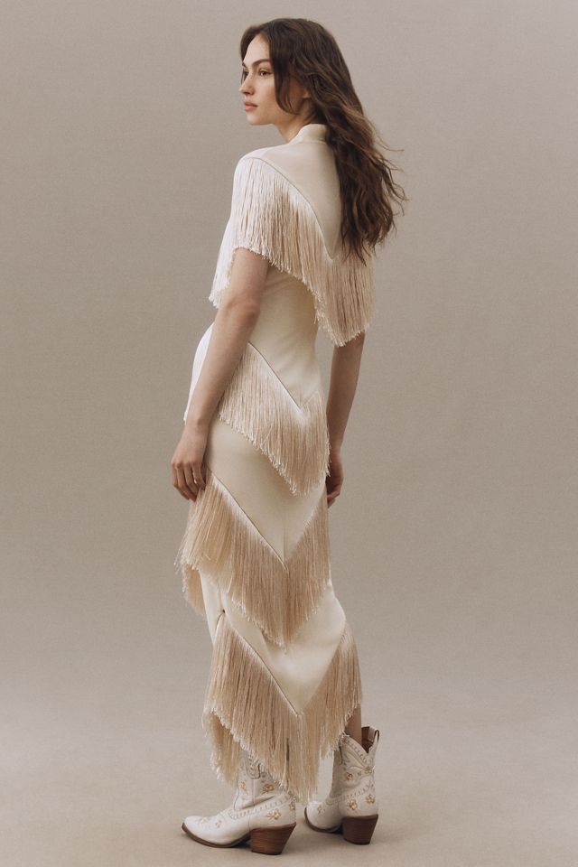 De La Vali Tellus Tiered Fringe Maxi Dress #1