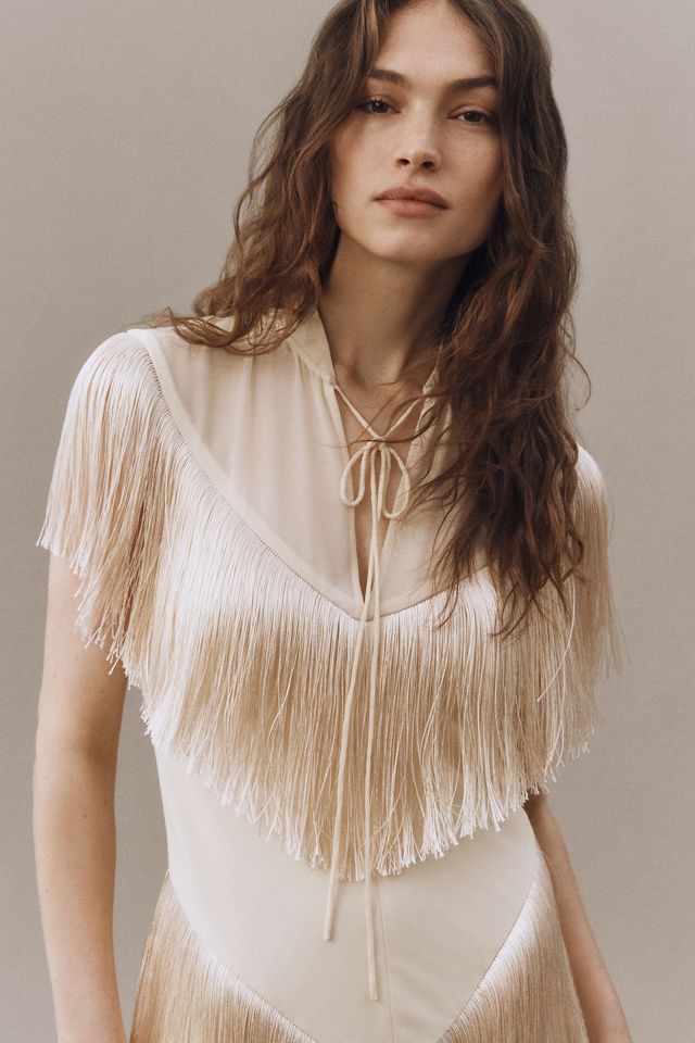 De La Vali Tellus Tiered Fringe Maxi Dress #2