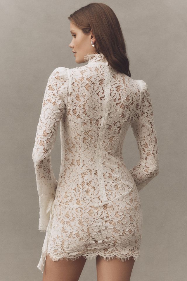 De La Vali Bodita Long-Sleeve Lace Mini Dress