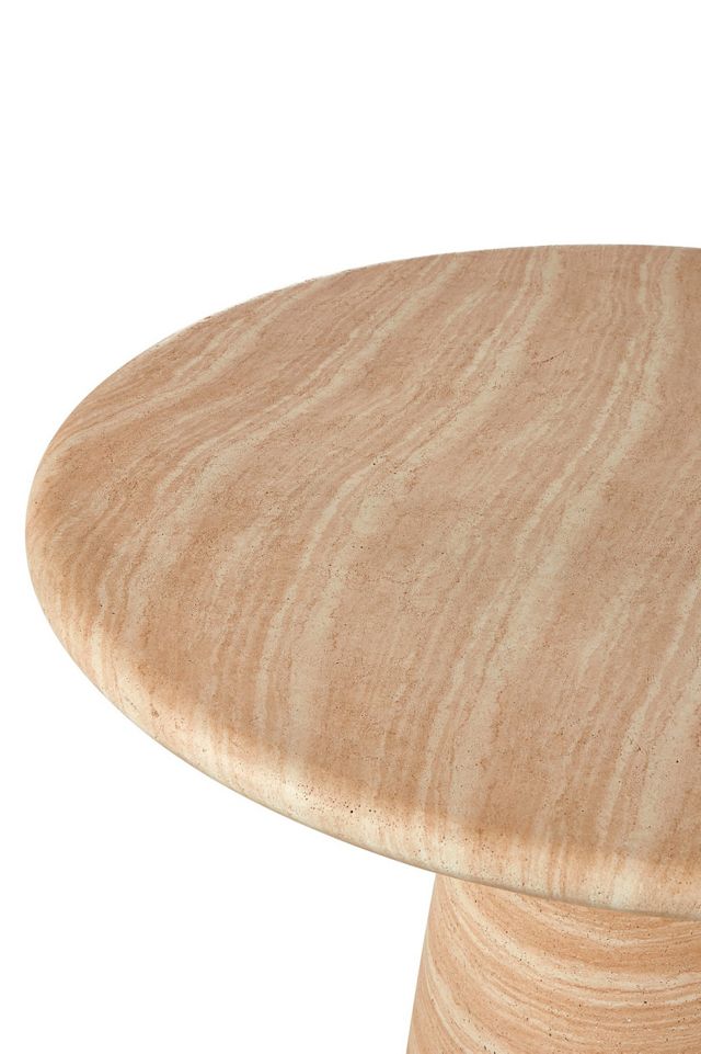 Janice Round Travertine Concrete Dining Table #1