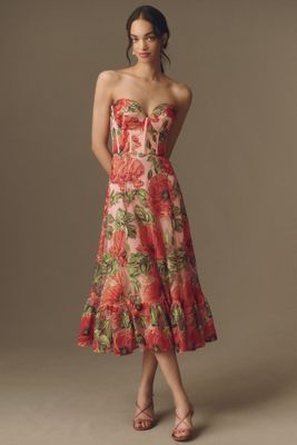 floral print frock dresses Multicolor Floral Printed 100% Cotton Off-Shoulder Maxi Tier Dress Custom Size (Free) / Tall (5'7