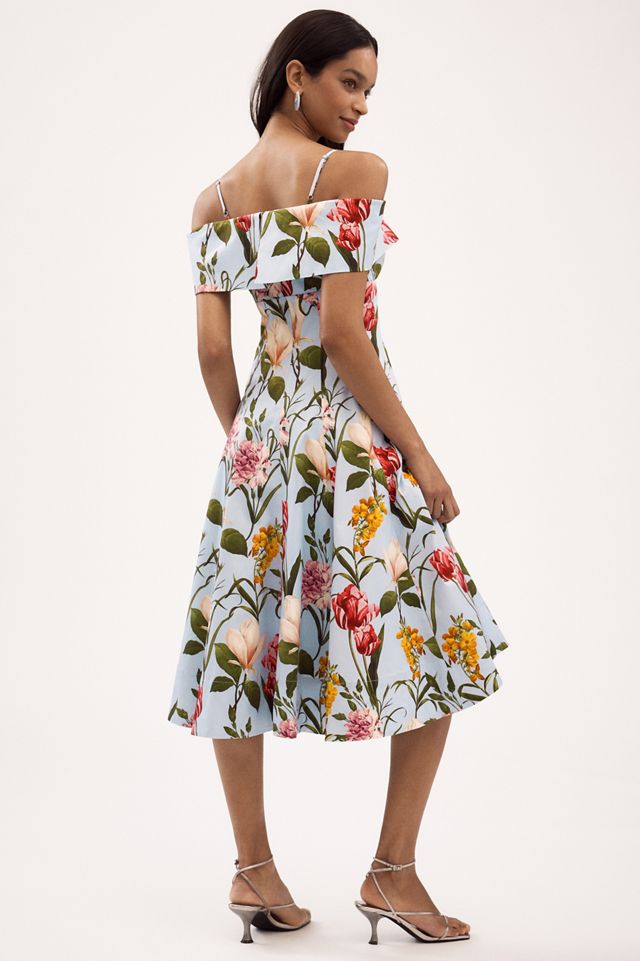 Sachin & Babi Minnie Off-The-Shoulder Floral A-Line Midi Dress #1