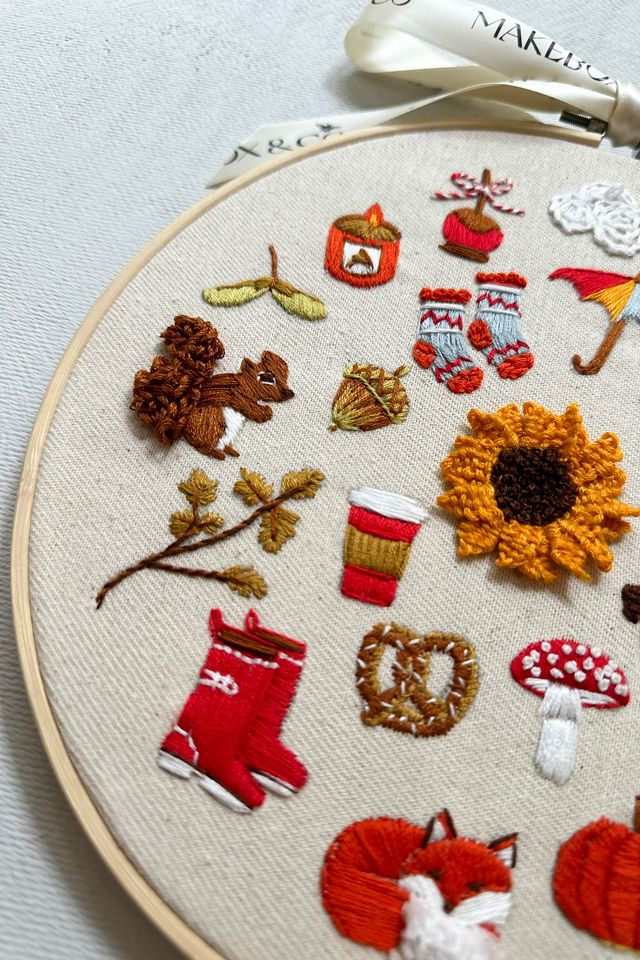 MakeBox & Co. Fall Stitches Embroidery Sampler #3