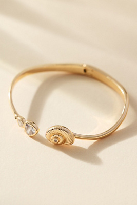 Ettika 18k Gold Plated Swirled Shell Cuff Bracelet