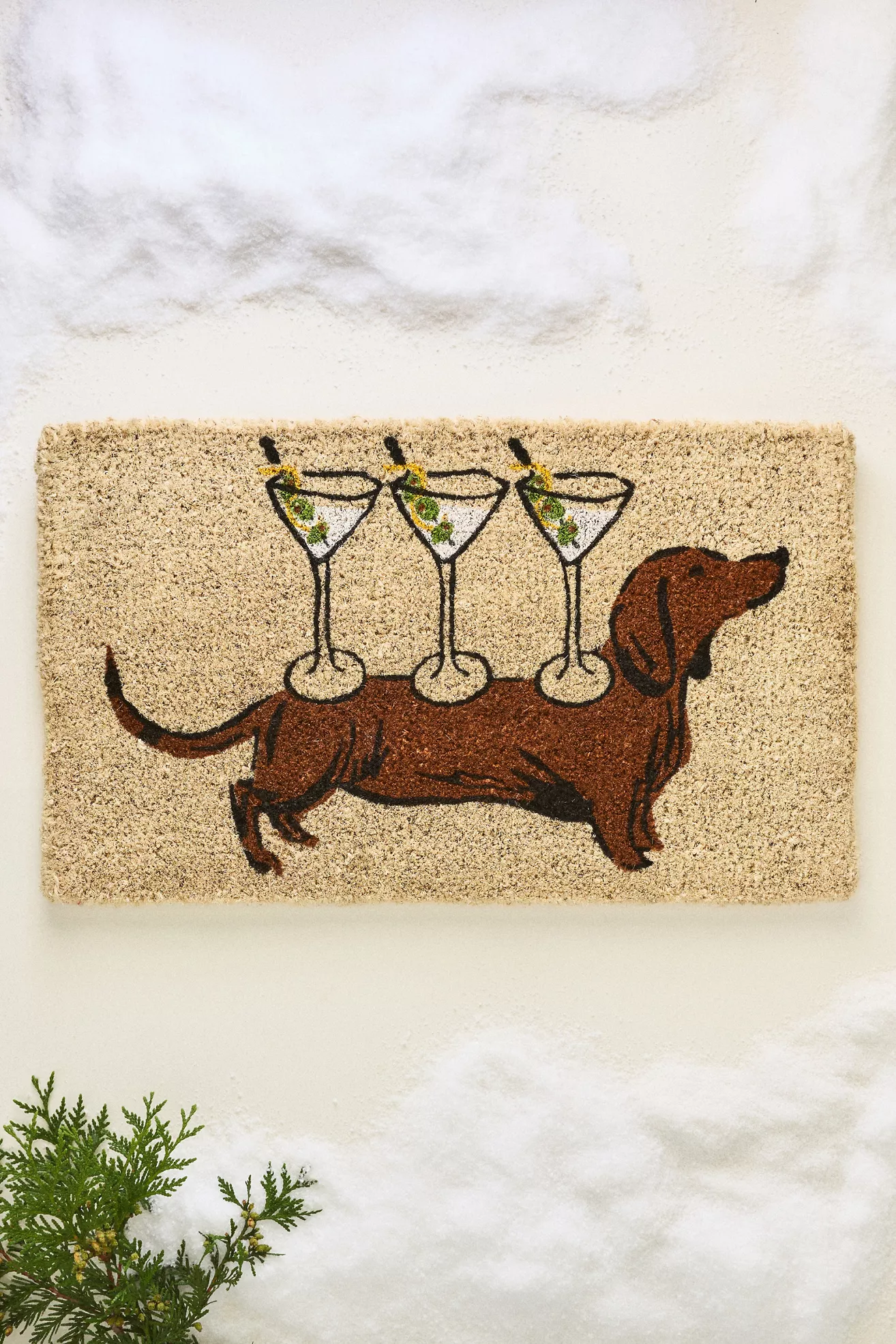 Martini Dachshund Printed Coir Doormat - thumbnail 3
