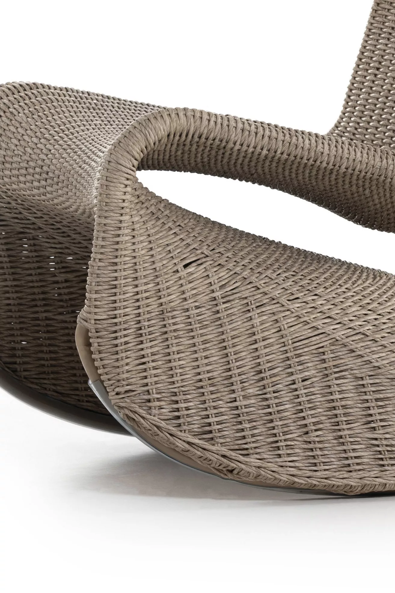 Close-up of arm and armrest weave detail