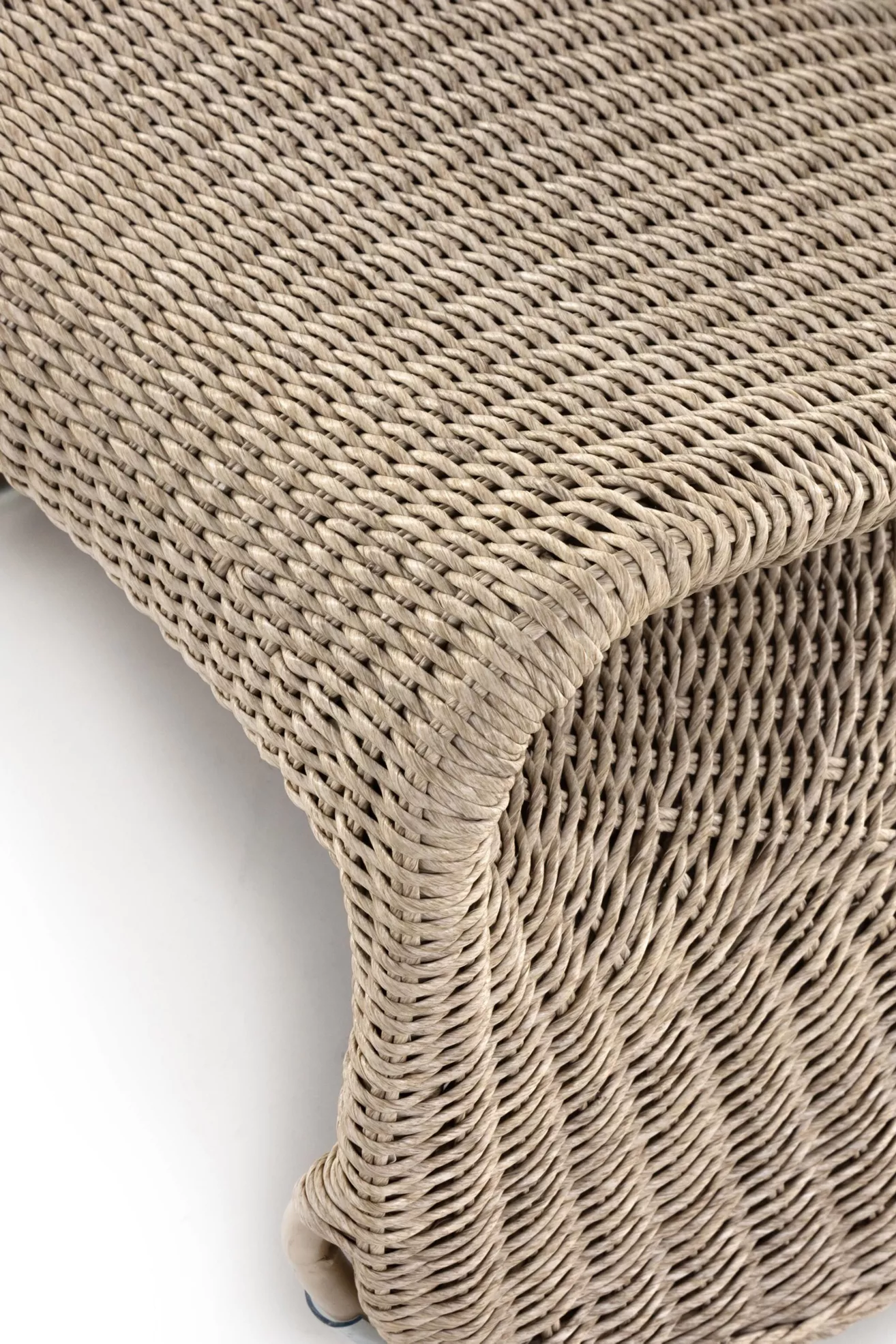Close-up of weave texture and edge seam