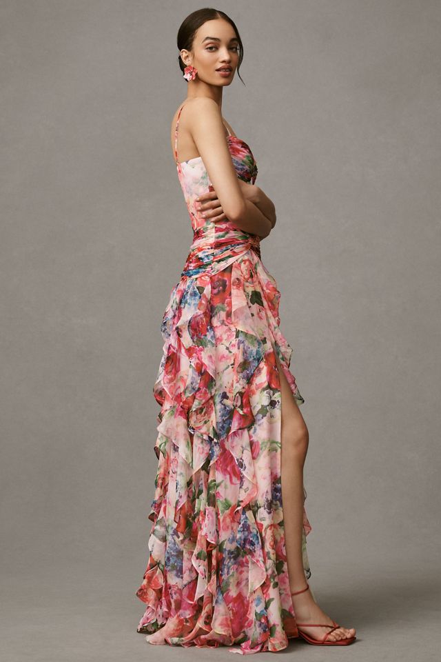 Dress The Population Lux Ruffle Maxi Dress #3
