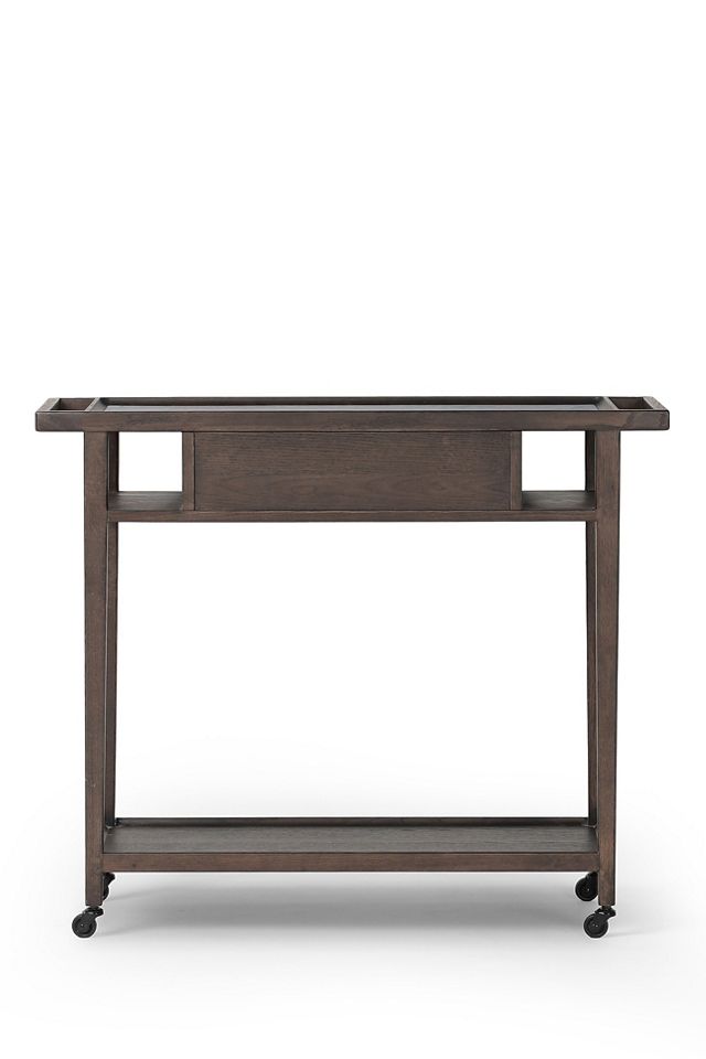 Dorrit Marble-Top Oak Bar Cart #4
