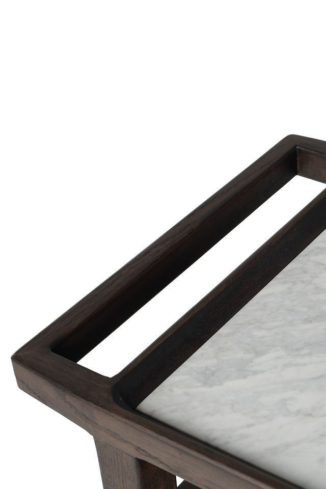 Dorrit Marble-Top Oak Bar Cart #7
