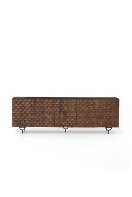 Anthropologie Rio Carved Wood Media Console