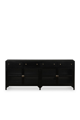 Anthropologie Shadow Box Glass-door Iron Media Console