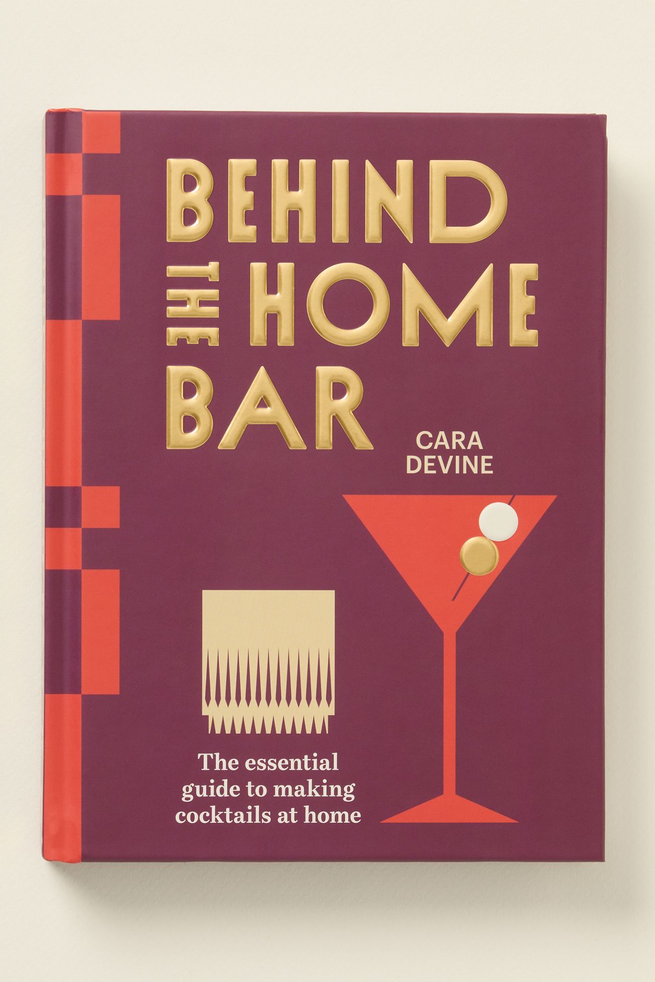 Behind the Bar Hardcover Cocktail Book - Crimson, Standard, One Size