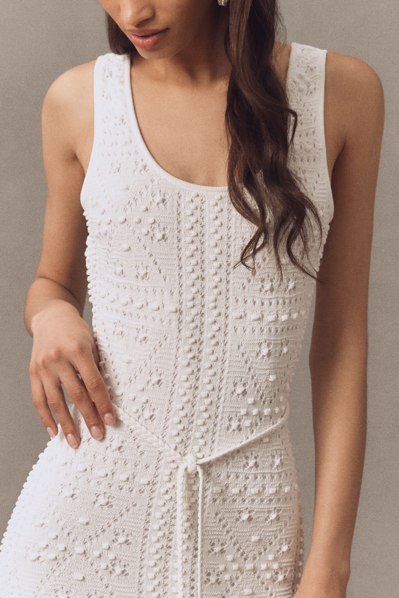 Milly Sleeveless Pointelle Knit Midi Dress