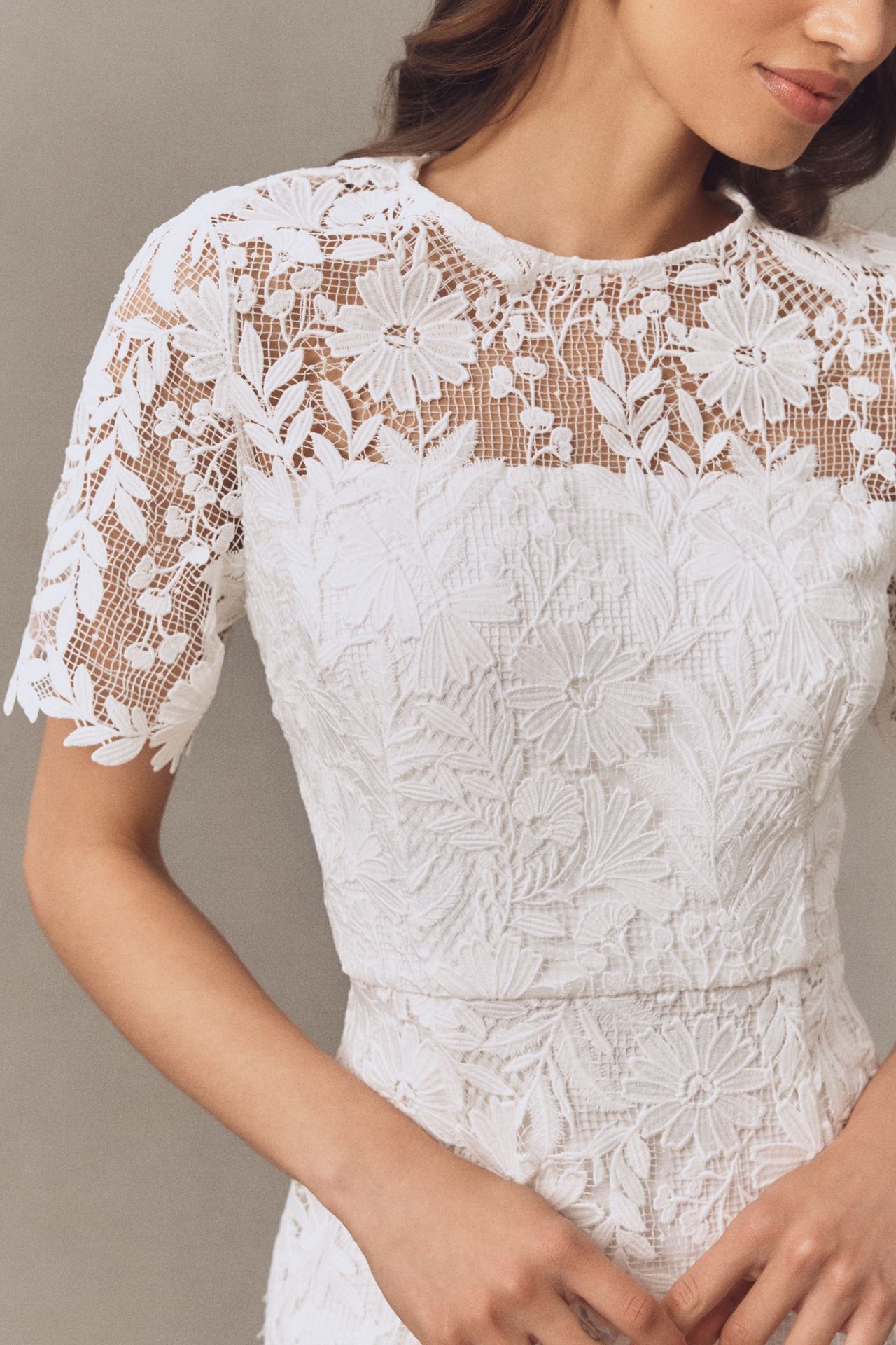 Milly Nikoletta Mixed Lace Pleated Mini Dress