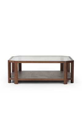 Anthropologie Jenzen Octagonal Tempered Glass Coffee Table