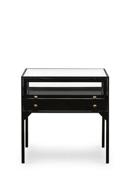 Shadow Box Tempered Glass End Table