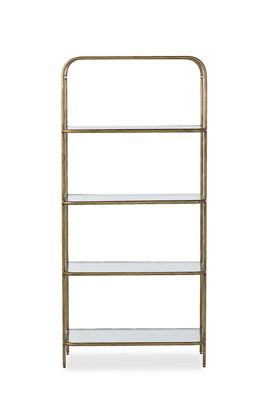 Swinton Etagere Aged Brass Bookcase