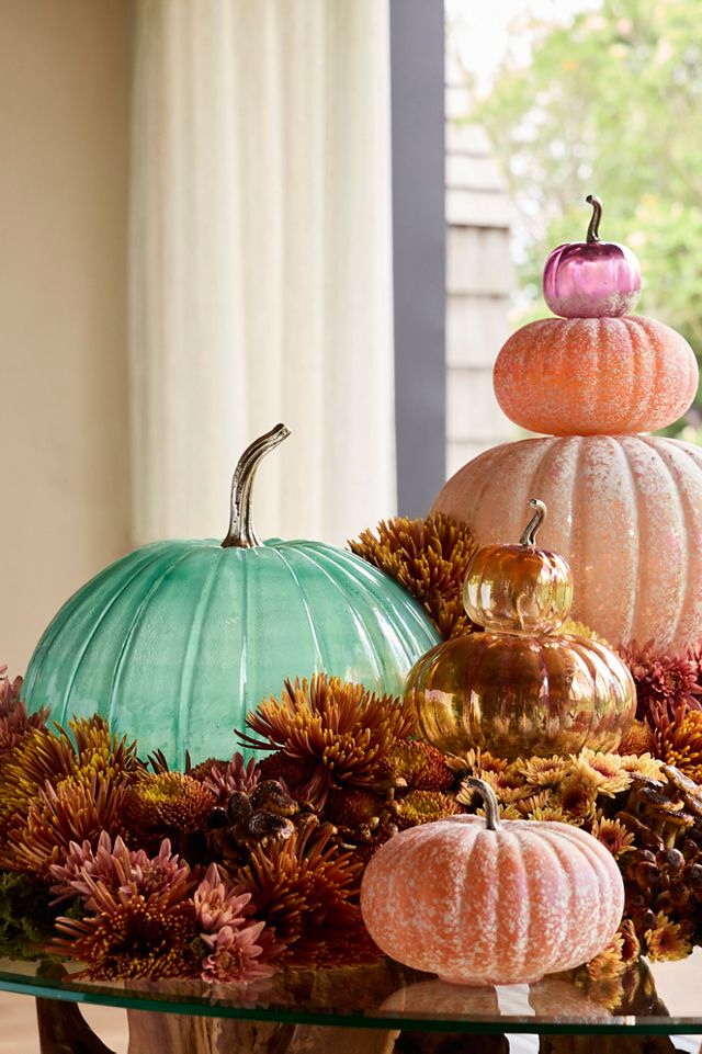 Frosted Glass Pumpkin, 12" #4